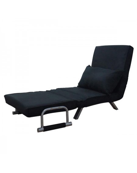 Foldable Dual Purpose Single Sofa Bed with Dust Cover Black