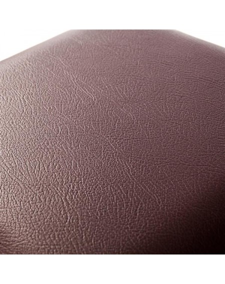 F-02S Practical PVC Leather Square Shape Surface with Line Footstool Brown