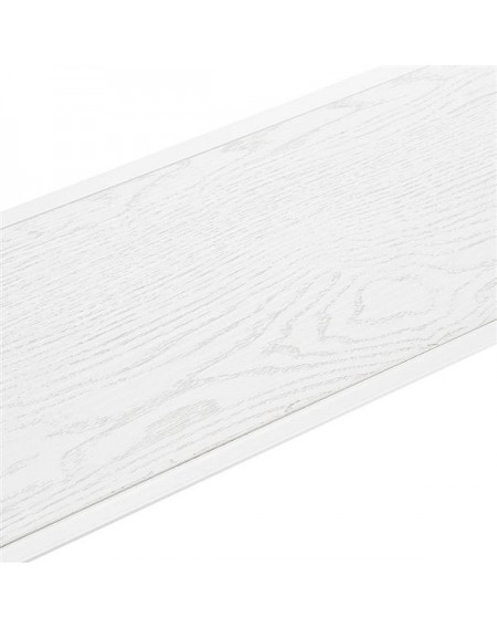 Triamine Board Cross Iron Frame Porch Table Sofa Side Table White Wood Grain