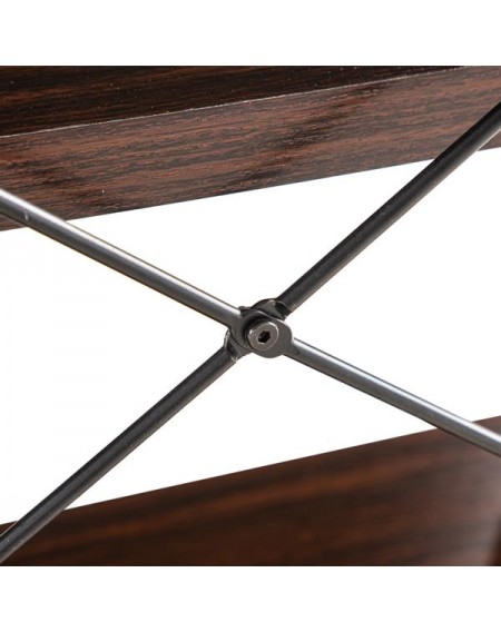 (140x34x76cm) Industrial Style Cross Porch Table on the Back of the Third Floor Black Walnut Color
