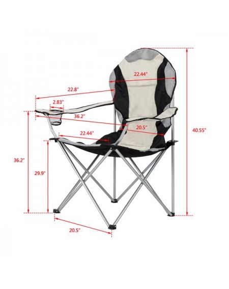 Medium Camping Chair Fishing Chair Folding Chair Black Gray